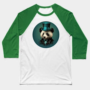 Panda wearing Top Hat Baseball T-Shirt